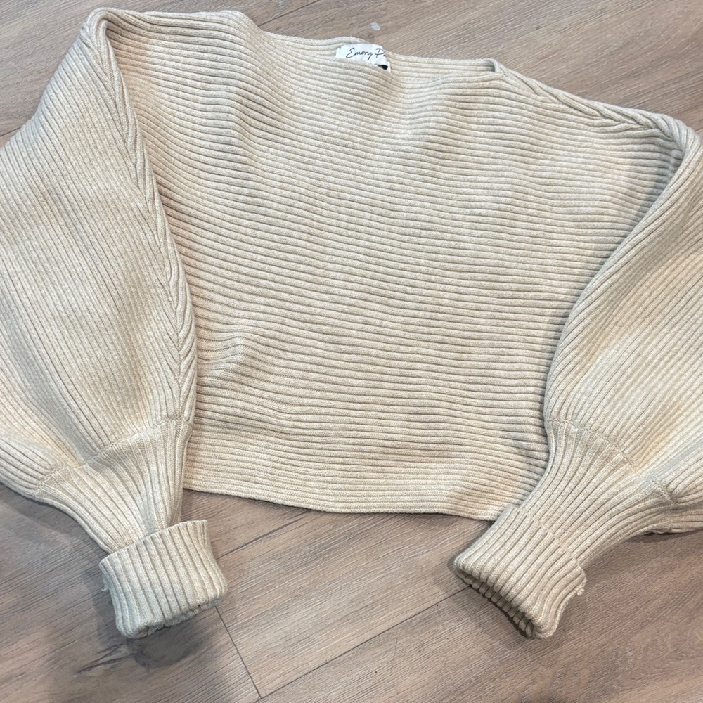 EMORY PARK CREAM KNIT CROPPED SWEATER